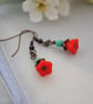 Poppy flower earrings - Image 2