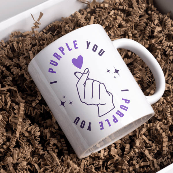 I Purple You K-Pop Mug: Korean Pop Culture Inspired, Borahae, K-Pop Lover Gift