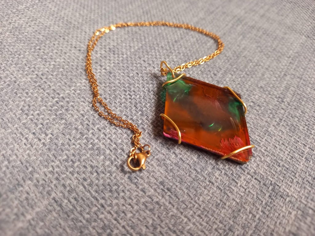 Earthy Green and Brown Diamond Necklace