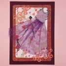 Ballgown with bead and net detail 