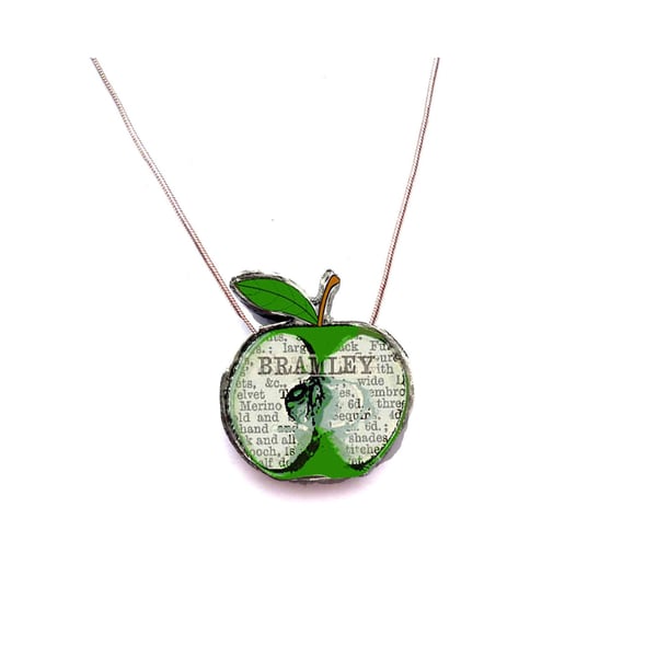 Whimsical resin Bramley Apple Necklace by EllyMental