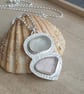 Pink and white seaglass necklace, Pastel pendant, Gift for beach lover - Image 6