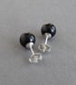 8mm Jet Black Stud Earrings - Simple, Round, Everyday Black Studs - Gifts  - Image 5