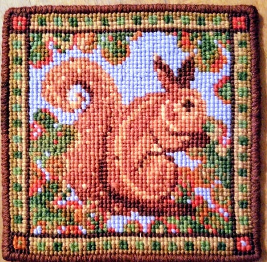 Red Squirrel Tapestry Kit, Counted Cross-stitch,  Perfect Gift For A Crafter 