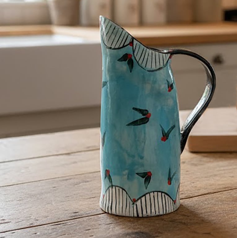 Little Flutterbys Jug - handmade ceramic