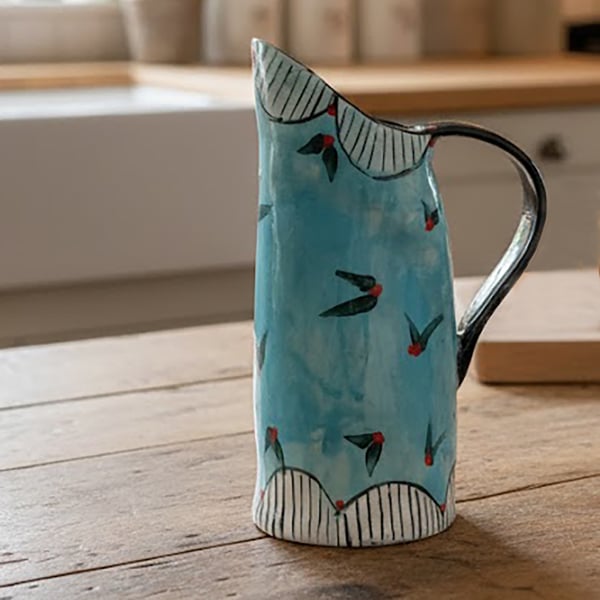 Little Flutterbys Jug - handmade ceramic