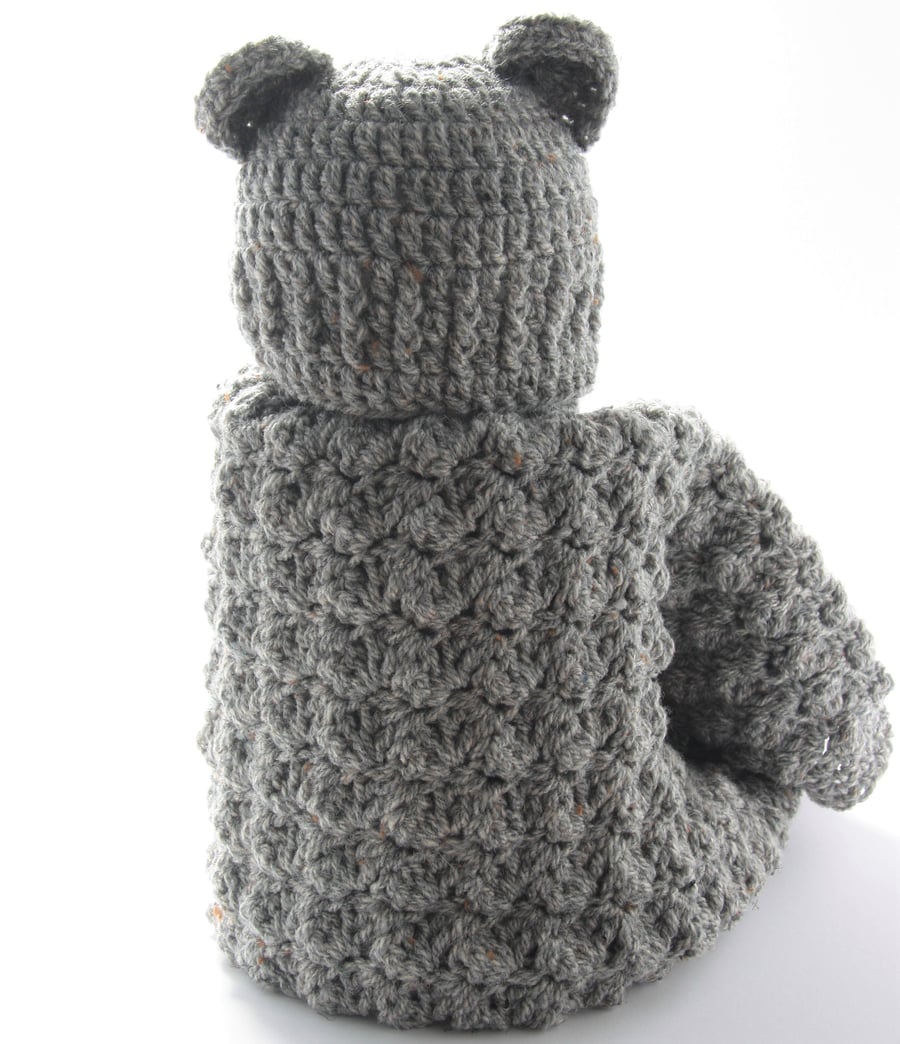 Baby Blanket with Hat, Crochet Baby Blanket,seconds sunday Hat with Bear Ears
