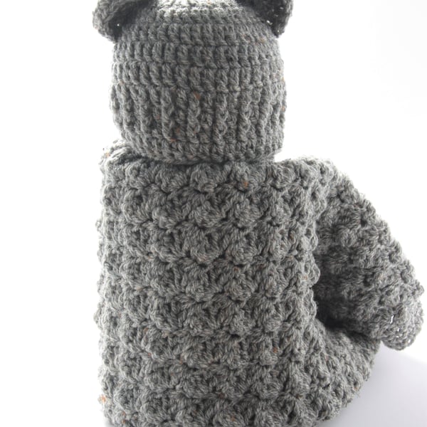 Baby Blanket with Hat, Crochet Baby Blanket,seconds sunday Hat with Bear Ears