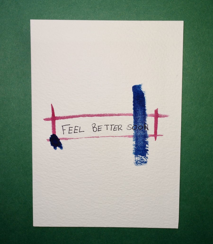 Handmade ‘Feel Better Soon’’, A6 watercolour postcard