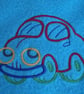 Fleece Blue Neck Warmer With Embroidered Cartoon Car (R140) - Image 4