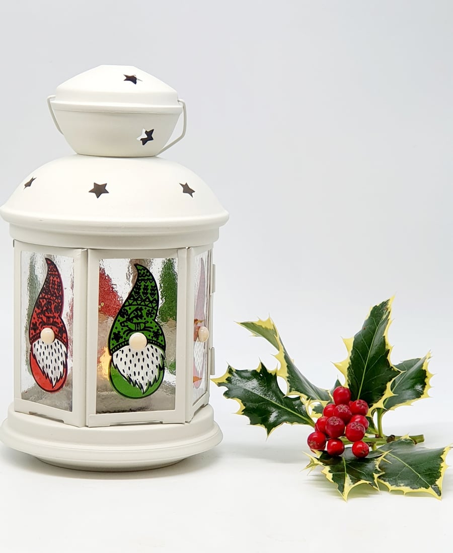 Fused Glass Gnome Lantern 