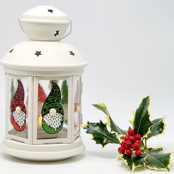 Fused Glass Gnome Lantern 