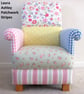 Adult Armchair in Laura Ashley Patchwork Fabric Chair Pink Blue Check Accent - Image 2