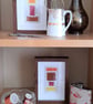 Colourful Combinations Yellow Pink Orange Handstitched Geometric Art Pictures - Image 4