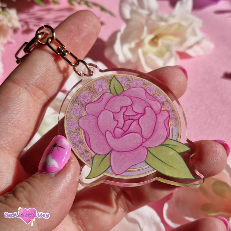Spring Nouveau Keychain - Double Sided Keychain - Pastel Gifts, Accessories