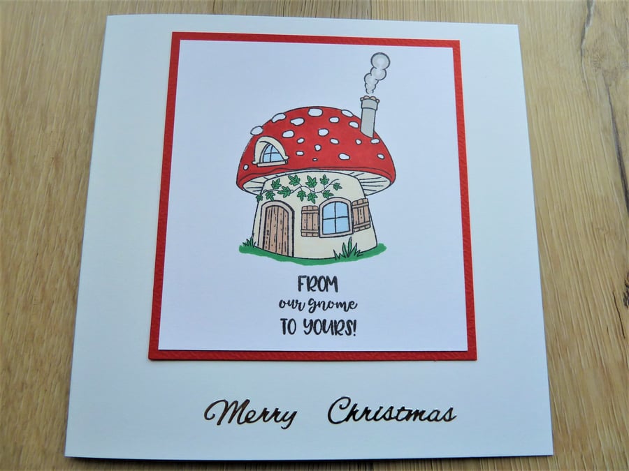 merry christmas toadstool card