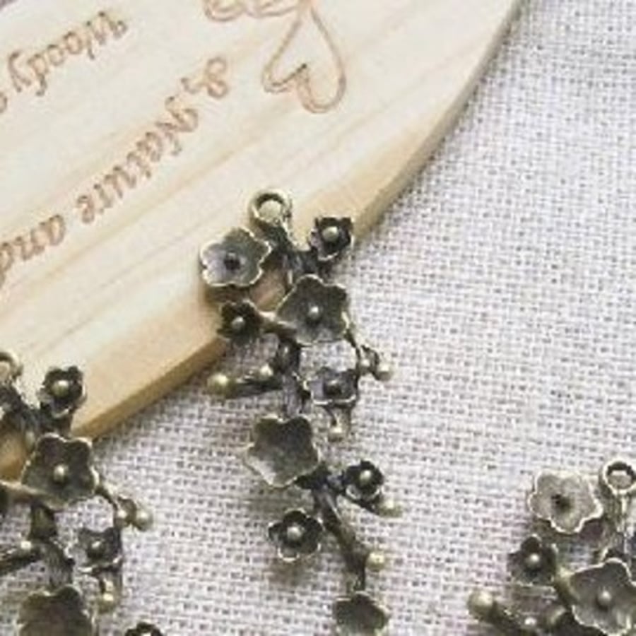 antique bronze plated branch  - 1pc