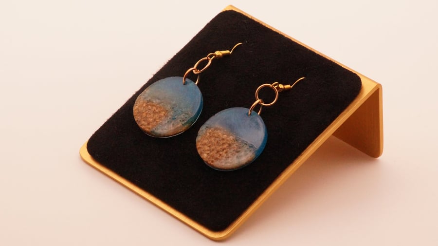Beach Themed Resin Earrings - Real Sand