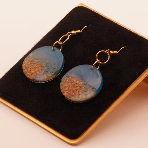Beach Themed Resin Earrings - Real Sand
