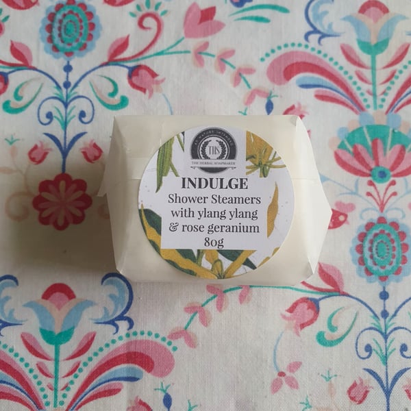 Shower Steamers: INDULGE with ylang ylang & rose geranium, 6 in a box
