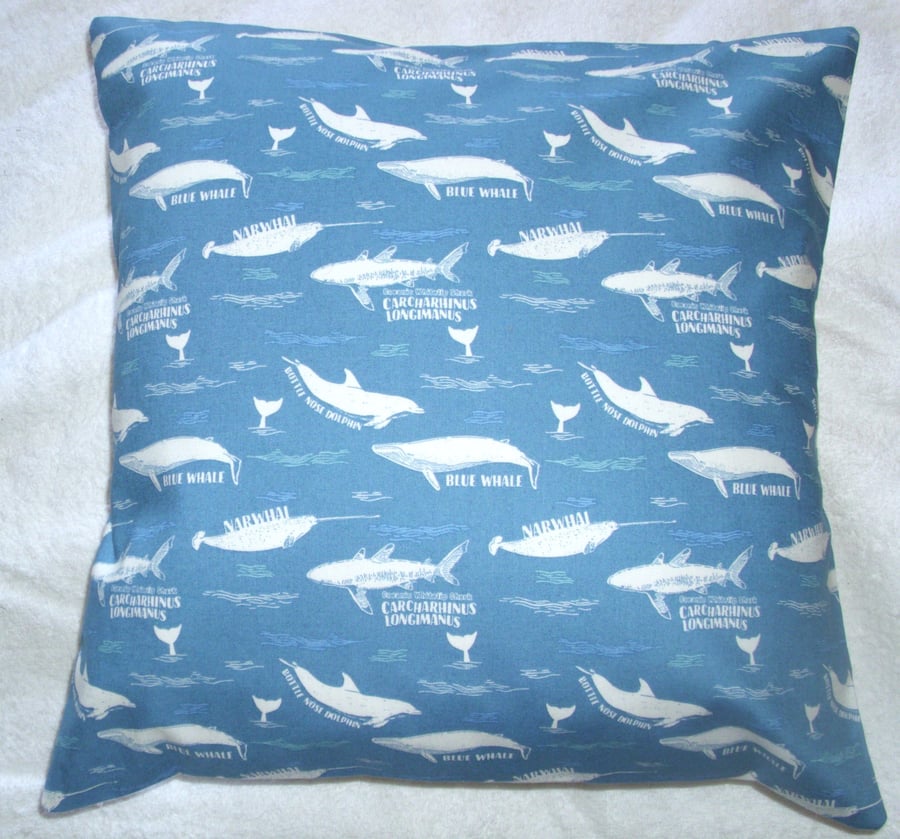 On the Oceans Whales and Dolphins in the oceans cushion
