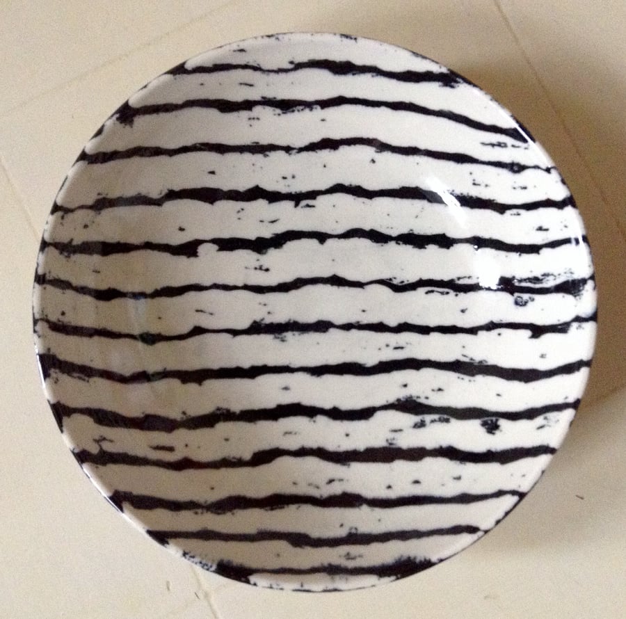 Bowl with black and white design