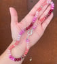 Iced Raspberry Hand Knotted Beaded Gemstone Necklace - Image 3