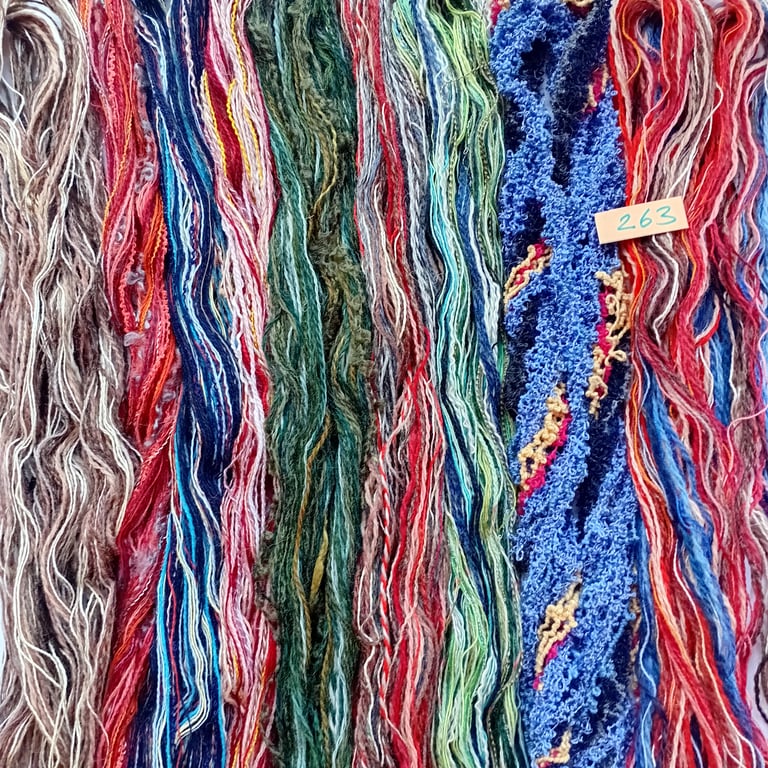 Selection of creative threads and fibres for textile arts and crafts
