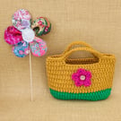 First handbag, crochet girl bag, childs bag