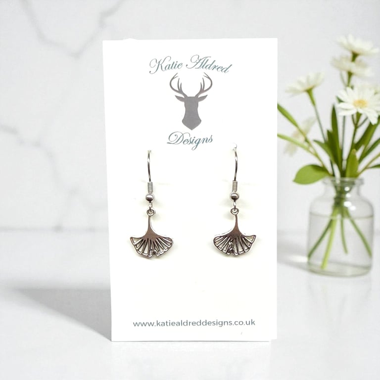 Charm Earrings - Ginko Leaf