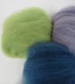 Natural Dye Mixed Aqua Shetland Wool Felting Pack - Image 3