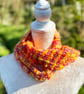 Tequila Sunrise Hand Woven Art Yarn Scarf - Image 10