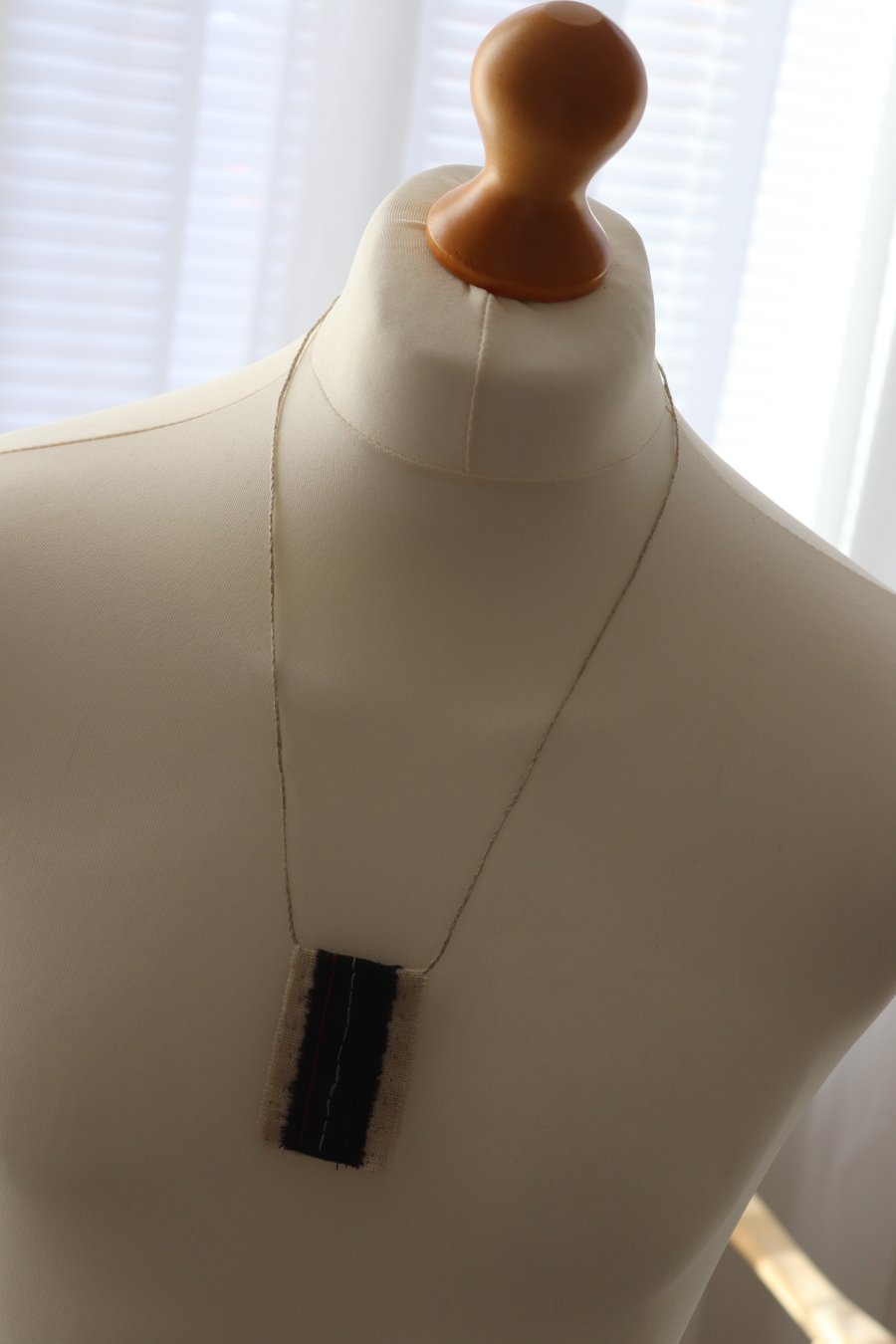 Hand cut and sewn Boro inspired necklace (EN28)
