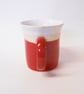 Mug Bright Red glazed stoneware Ceramic. - Image 2