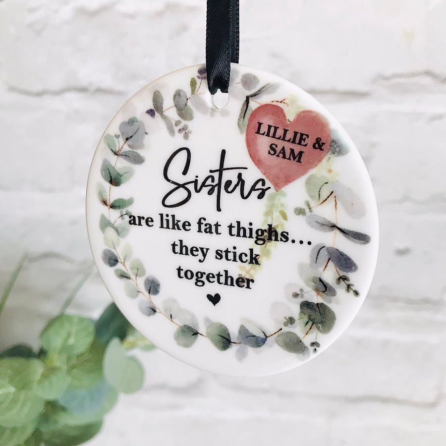 Gift for sister, Sister keepsake, sister birthday gift, ceramic keepsake, funny 