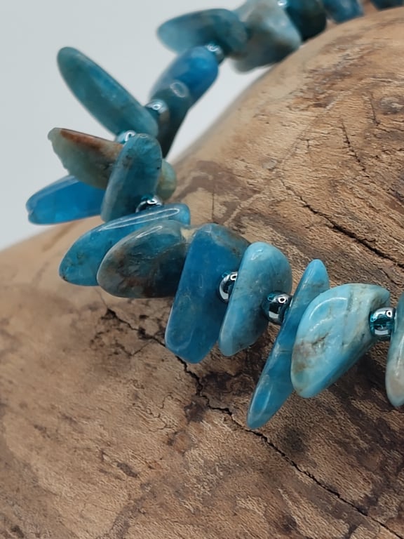 1210. Neon Apatite Stone Bracelet by BDS.