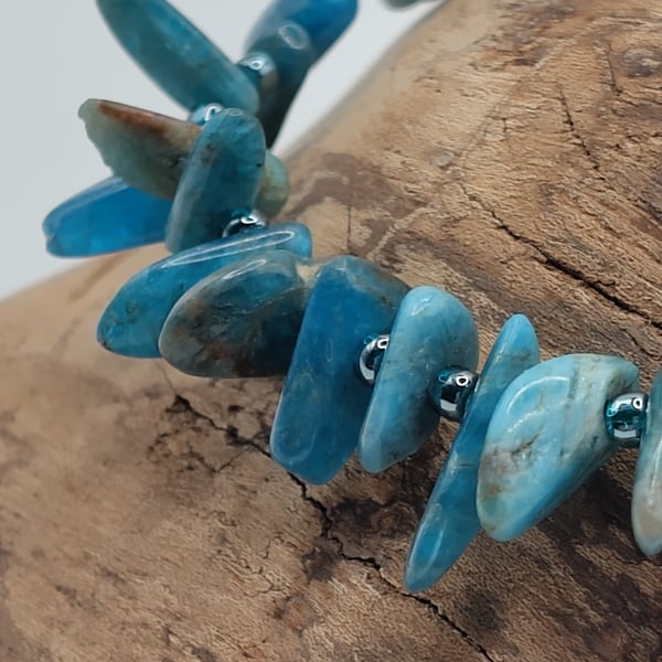 1210. Neon Apatite Stone Bracelet by BDS.