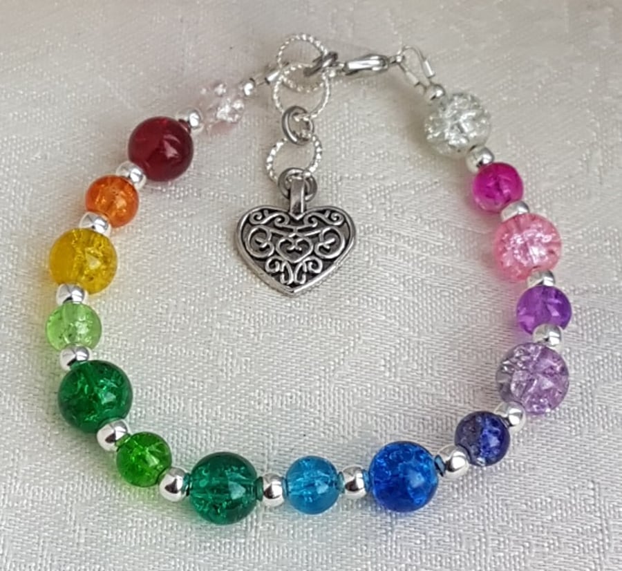 Beautiful Rainbow Bead Bracelet - Design 2