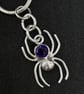 Sterling Silver Spider Web Pendant with Amethyst & Labradorite, Spooky Jewellery - Image 5