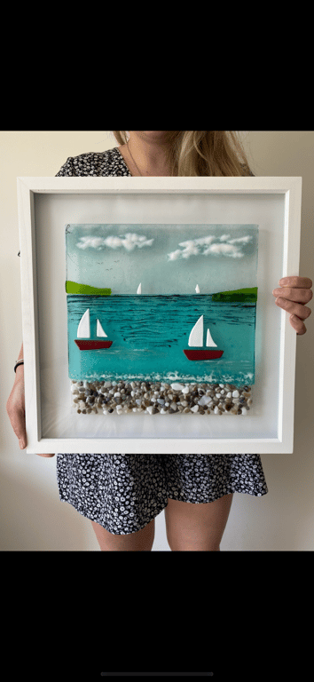 Fused glass sailing days 