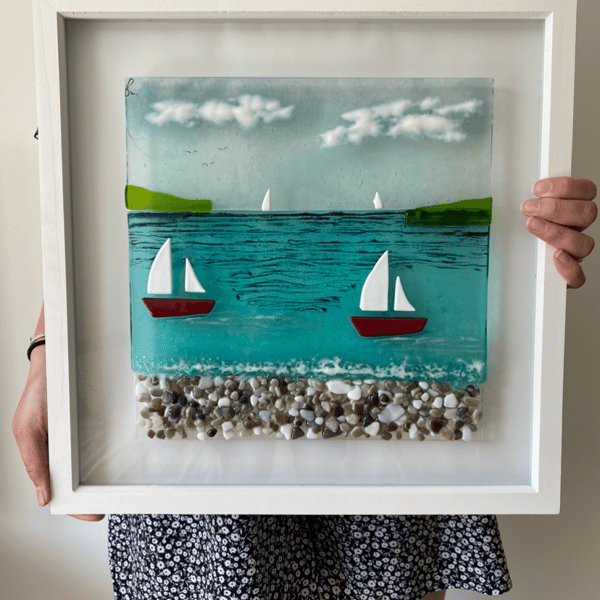 Fused glass sailing days 