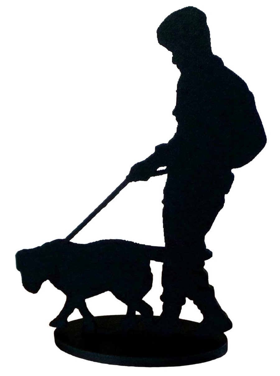 British Soldier with Military Search Dog Silhouette