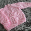 14" Newborn Girls Knots Patterned Cardigan