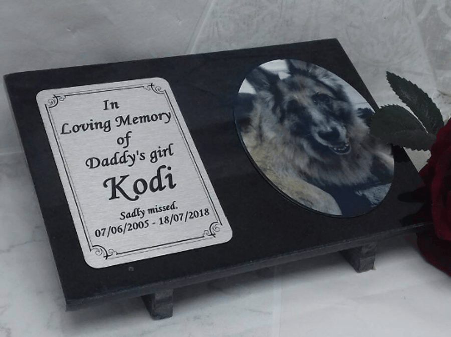 Pet Memorial Marker Solid Granite Pet Memorial Pet Headstone Pet Loss Plaque 