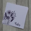 Sympathy Card with Purple Embossed Seedheads 'Thinking of You'