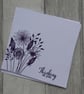Sympathy Card with Purple Embossed Seedheads 'Thinking of You'