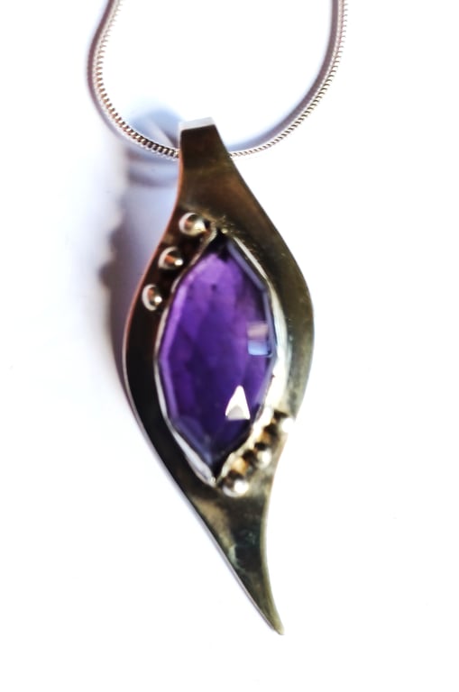 Amethyst marquise pendant