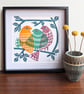 Three Birds in a Tree - Original Lino Print