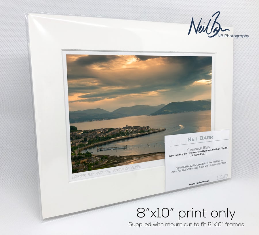 Gourock Bay & Firth of Clyde from Lyle Hill - A5 (10" x 8") Unframed Print