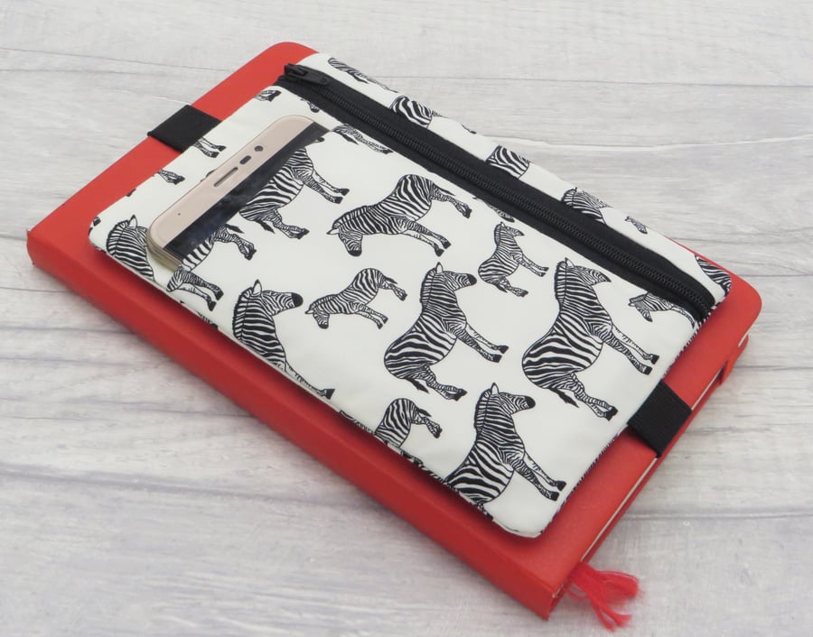 Zipped Pouch for Journals and Notebooks with Pocket and Planner Band
